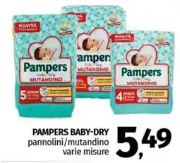 Pam PAMPERS BABY-DRY pannolini/mutandino varie misure offerta