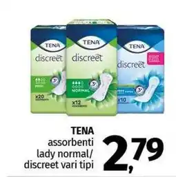 Pam TENA assorbenti lady normal/ discreet vari tipi offerta