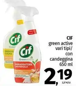 Pam CIF green active vari tipi/ con candeggina offerta