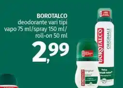 Pam BOROTALCO deodorante vari tipi vapo/spray roll-on offerta