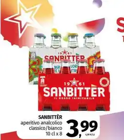 Pam SANBITTER aperitivo analcolico classico/bianco offerta