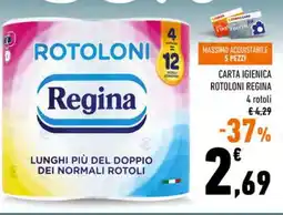 Conad Carta igienica rotoloni regina 4 rotoli offerta