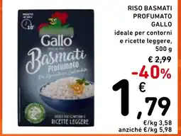 Spazio Conad Riso basmati profumato gallo ideale per contorni e ricette leggere, offerta