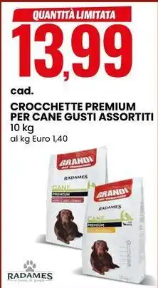 Eurospin Crocchette premium per cane gusti assortiti RADAMES offerta