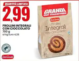 Eurospin Frollini integrali con cioccolato Dolciando offerta
