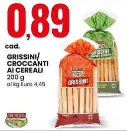 Eurospin Grissini/ croccanti ai cereali TRE MULINI offerta