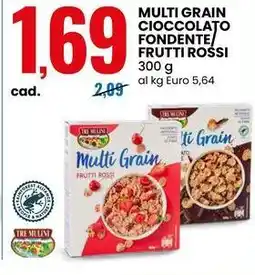 Eurospin Multi grain cioccolato fondente frutti rossi TRE MULINI offerta