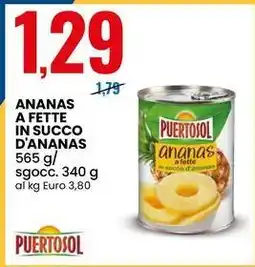Eurospin Ananas a fette in succo d'ananas PUERTOSOL offerta
