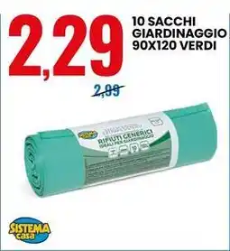 10 sacchi giardinaggio 90x120 verdi SISTEMA casa