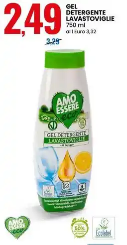 Eurospin Gel detergente lavastoviglie AMO ESSERE eco offerta