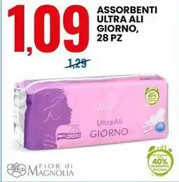 Eurospin Assorbenti ultra ali giorno FIOR di MAGNOLIA offerta