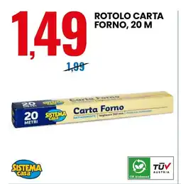 Eurospin Rotolo carta forno, 20 m SISTEMA casa offerta