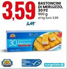 Eurospin Bastoncini di merluzzo, 30 pz ATHENA offerta