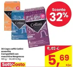 Eurospar 30 Caps caffè Cellini assortite Compatibili con macchine Nespresso offerta