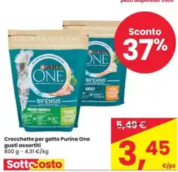 Eurospar Crocchette per gatto Purina One gusti assortiti offerta
