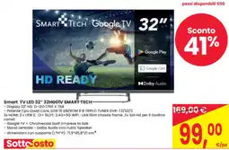 Eurospar Smart TV LED 32″ 32HG01V SMART-TECH offerta