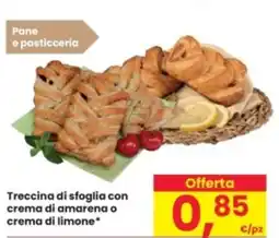 Eurospar Treccina di sfoglia con crema di amarena o crema di limone offerta