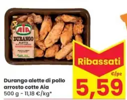 Eurospar Durango alette di pollo arrosto cotte Aia offerta
