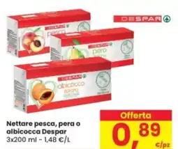 Eurospar Nettare pesca, pera o albicocca Despar offerta