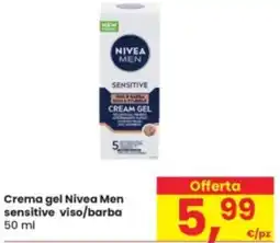 Eurospar Crema gel Nivea Men sensitive viso/barba offerta