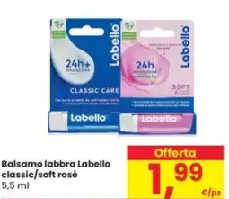 Eurospar Balsamo labbra Labello classic/soft rosè offerta