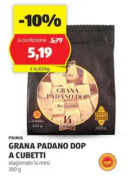 ALDI Primis grana padano DOP a cubetti offerta