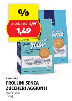 ALDI Buon'ora frollini senza zuccheri aggiunti offerta