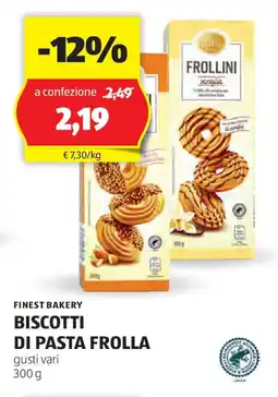 ALDI Finest bakery biscotti di pasta frolla gusti vari offerta