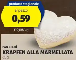 ALDI Pan del dì krapfen alla marmellata offerta