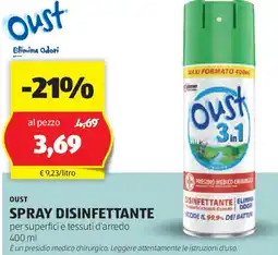 ALDI Oust spray disinfettante offerta
