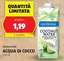 ALDI Cocolicious acqua di cocco offerta