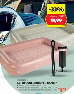 ALDI Adventuridge letto gonfiabile per bambini offerta