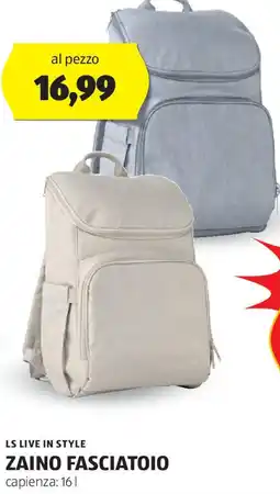 ALDI Ls live in style zaino fasciatoio offerta