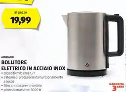 ALDI Ambiano bollitore elettrico in acciaio inox offerta
