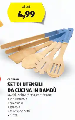 ALDI Crofton set di utensili da cucina in bambù offerta