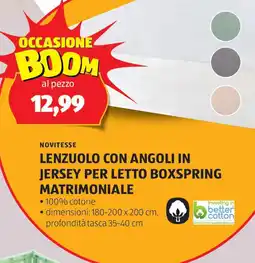 Novitesse lenzuolo con angoli in jersey per letto boxspring matrimoniale