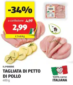 ALDI Il podere tagliata di petto di pollo offerta