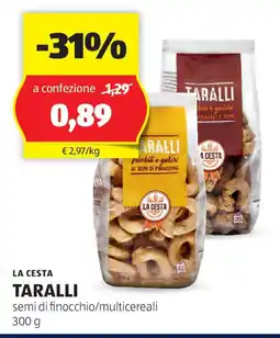 ALDI LA CESTA TARALLI semi di finocchio/multicereali offerta