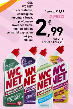 Spazio Conad Gel wc net disincrostante, candeggina mountain fresh, profumoso lavender fresh, limited edition sensorial explosion pink joy offerta