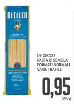 Supermercati Piccolo De cecco pasta di semola formati normali varie trafile offerta