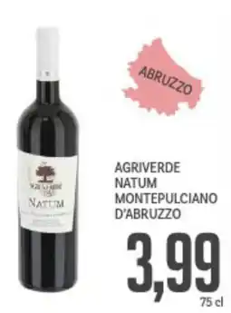 Supermercati Piccolo Agriverde natum montepulciano d'abruzzo offerta