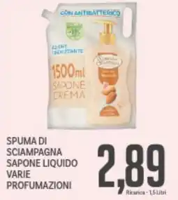 Supermercati Piccolo Spuma di sciampagna sapone liquido varie profumazioni offerta