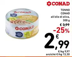 Spazio Conad Tonno conad all'olio di oliva, offerta
