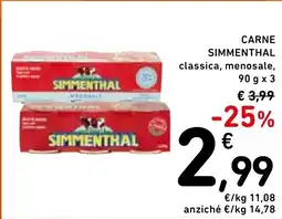 Spazio Conad Carne simmenthal classica, menosale, offerta
