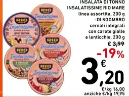 Spazio Conad Insalata di tonno insalatissime rio mare linea assortita, -di sgombro cereali integrali offerta