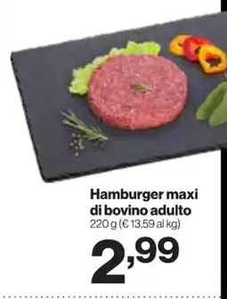 In'S Mercato Hamburger maxi di bovino adulto offerta