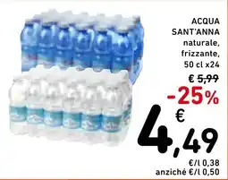 Spazio Conad Acqua sant'anna naturale, frizzante, offerta