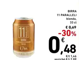 Spazio Conad Birra 11 paralleli bionda, offerta