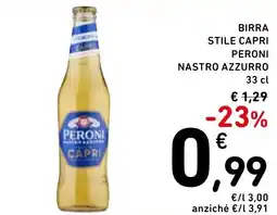 Spazio Conad Birra stile capri peroni nastro azzurro offerta