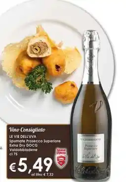 Famila LE VIE DELL'UVA Spumante Prosecco Superiore Extra Dry DOCG offerta